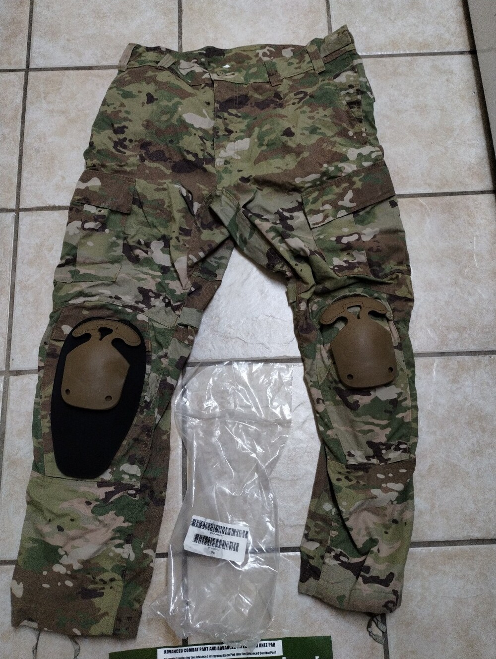 USGI Advanced Army Combat Pants W/ Knee Pads ACP Large Current RFI Multicam OCP